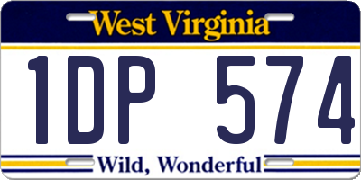 WV license plate 1DP574
