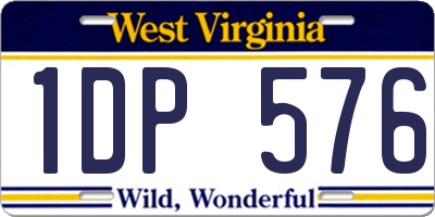 WV license plate 1DP576