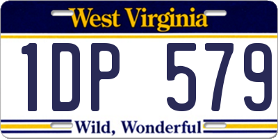 WV license plate 1DP579