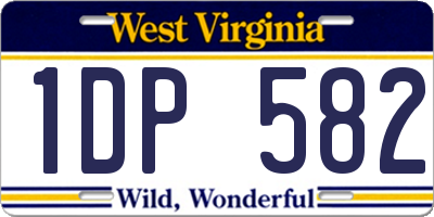 WV license plate 1DP582