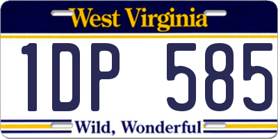 WV license plate 1DP585