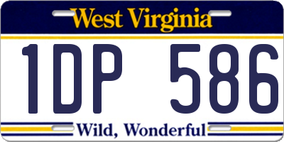 WV license plate 1DP586