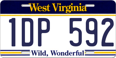 WV license plate 1DP592