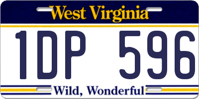 WV license plate 1DP596