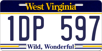 WV license plate 1DP597