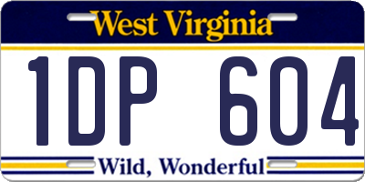 WV license plate 1DP604