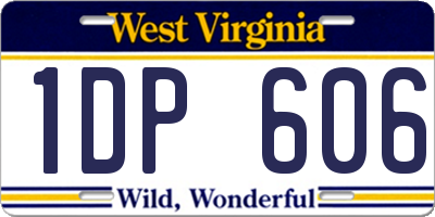 WV license plate 1DP606