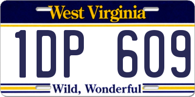 WV license plate 1DP609