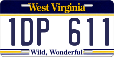 WV license plate 1DP611
