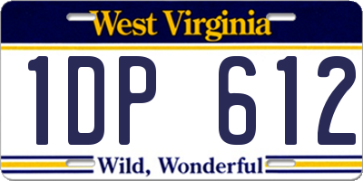 WV license plate 1DP612