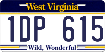 WV license plate 1DP615