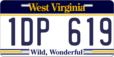 WV license plate 1DP619