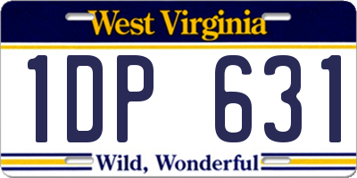WV license plate 1DP631