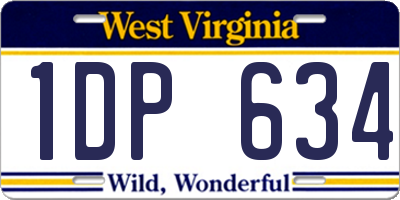WV license plate 1DP634