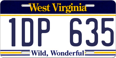 WV license plate 1DP635