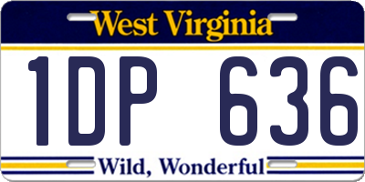 WV license plate 1DP636