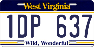 WV license plate 1DP637