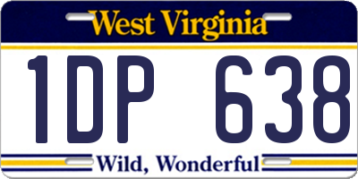 WV license plate 1DP638