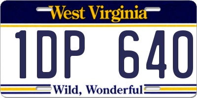 WV license plate 1DP640