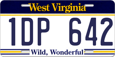 WV license plate 1DP642
