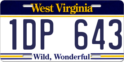 WV license plate 1DP643