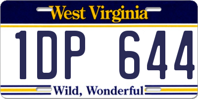 WV license plate 1DP644
