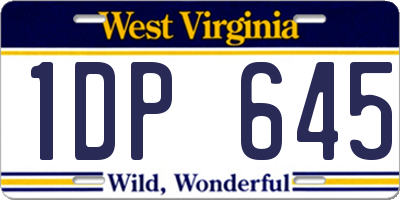 WV license plate 1DP645