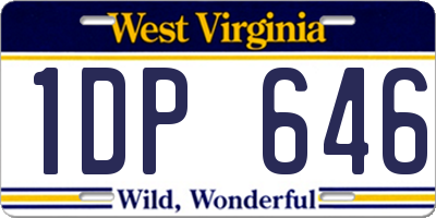WV license plate 1DP646