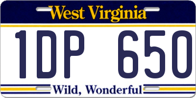WV license plate 1DP650
