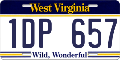WV license plate 1DP657