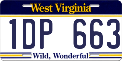 WV license plate 1DP663