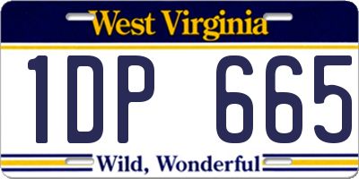 WV license plate 1DP665