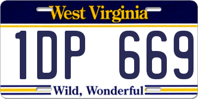 WV license plate 1DP669