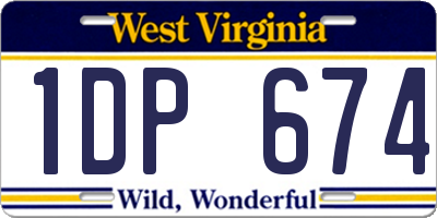 WV license plate 1DP674
