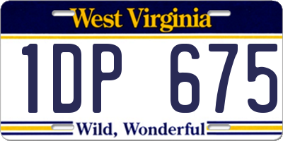 WV license plate 1DP675