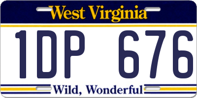 WV license plate 1DP676