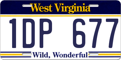 WV license plate 1DP677