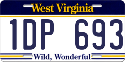 WV license plate 1DP693