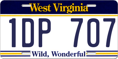 WV license plate 1DP707