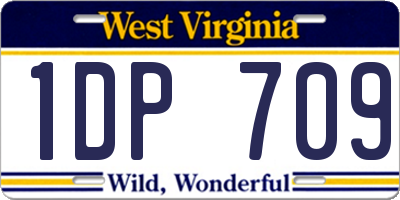 WV license plate 1DP709