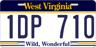 WV license plate 1DP710