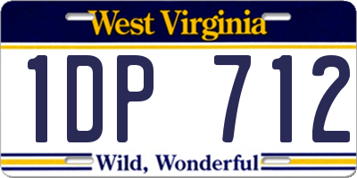 WV license plate 1DP712