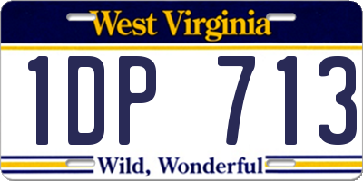 WV license plate 1DP713