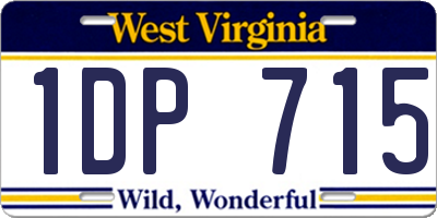 WV license plate 1DP715