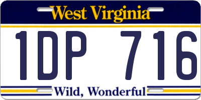 WV license plate 1DP716