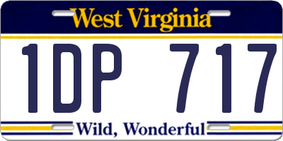 WV license plate 1DP717