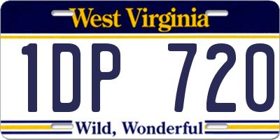 WV license plate 1DP720