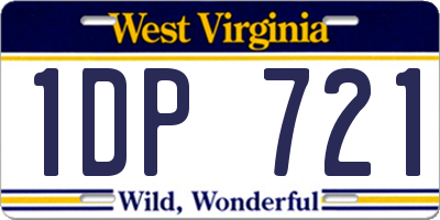 WV license plate 1DP721