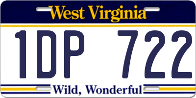 WV license plate 1DP722