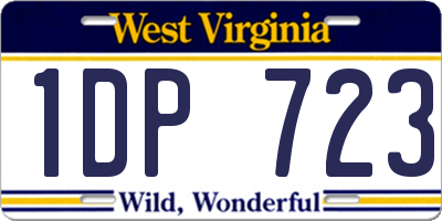 WV license plate 1DP723